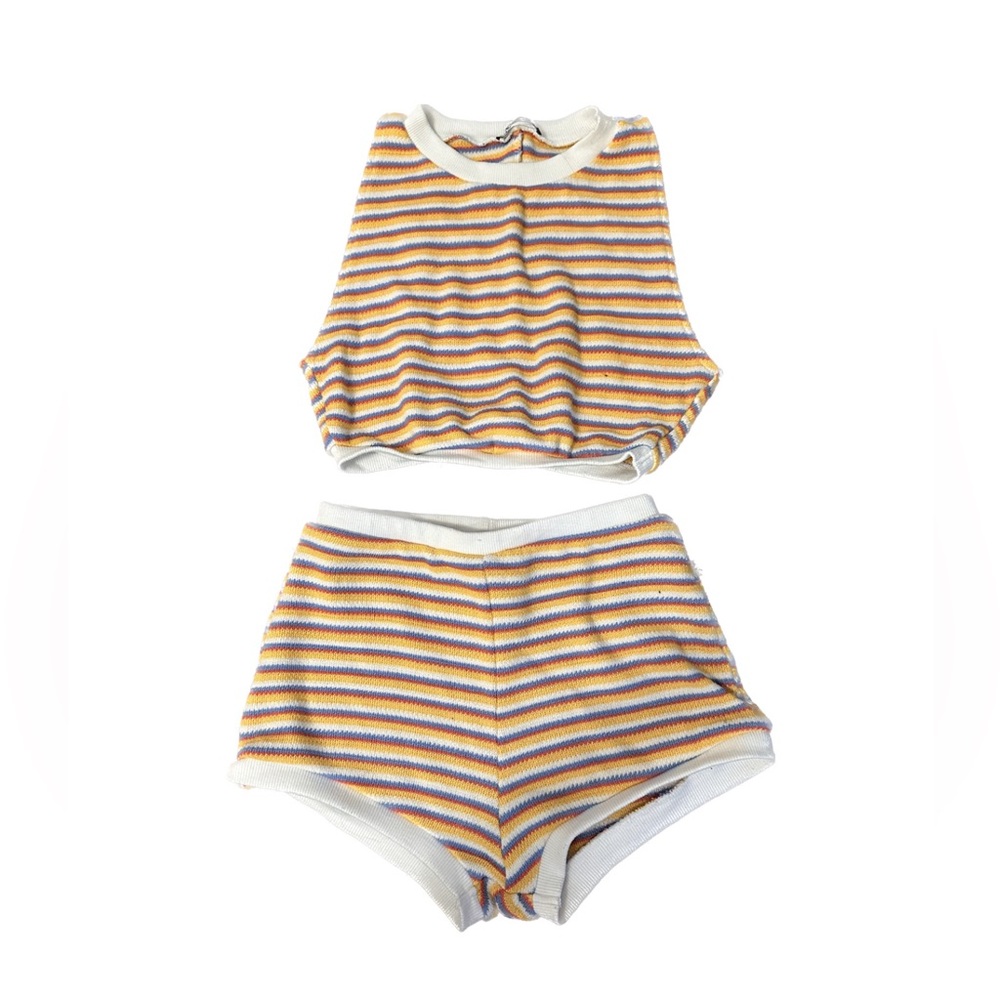 Zara Knit Striped Tank/Top Short Set Small